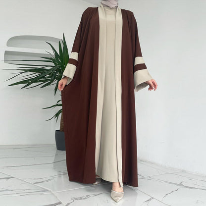 Brown Two-piece everyday Abaya