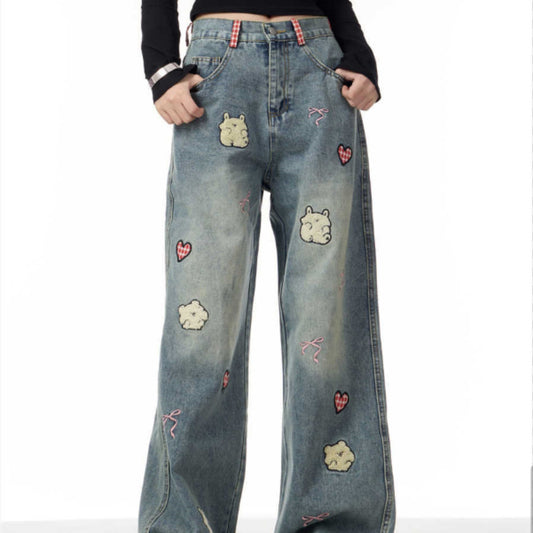 Cute Jeans Straight-leg Pants