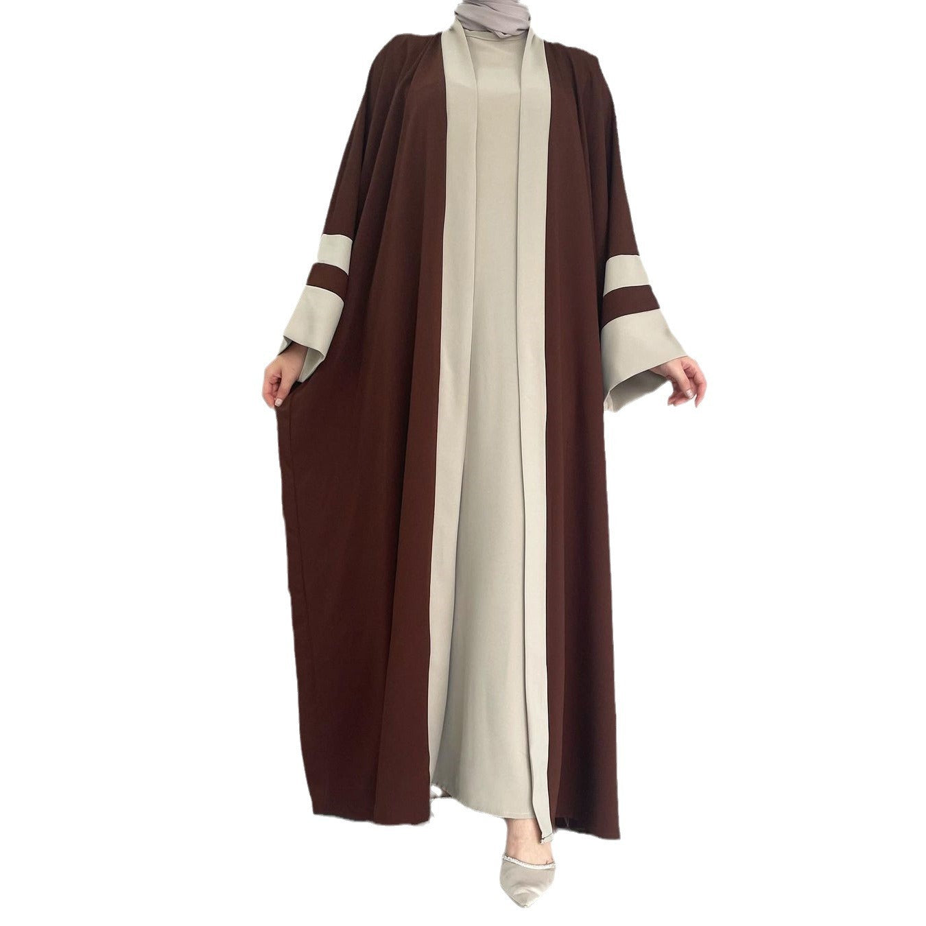 Brown Two-piece everyday Abaya