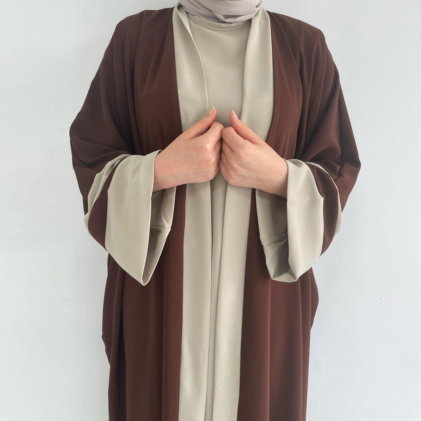 Brown Two-piece everyday Abaya